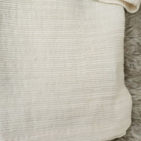 Alfani Square Neck 3/4 Sleeve Textured White Blouse Women's Size Small - Picture 2 of 11